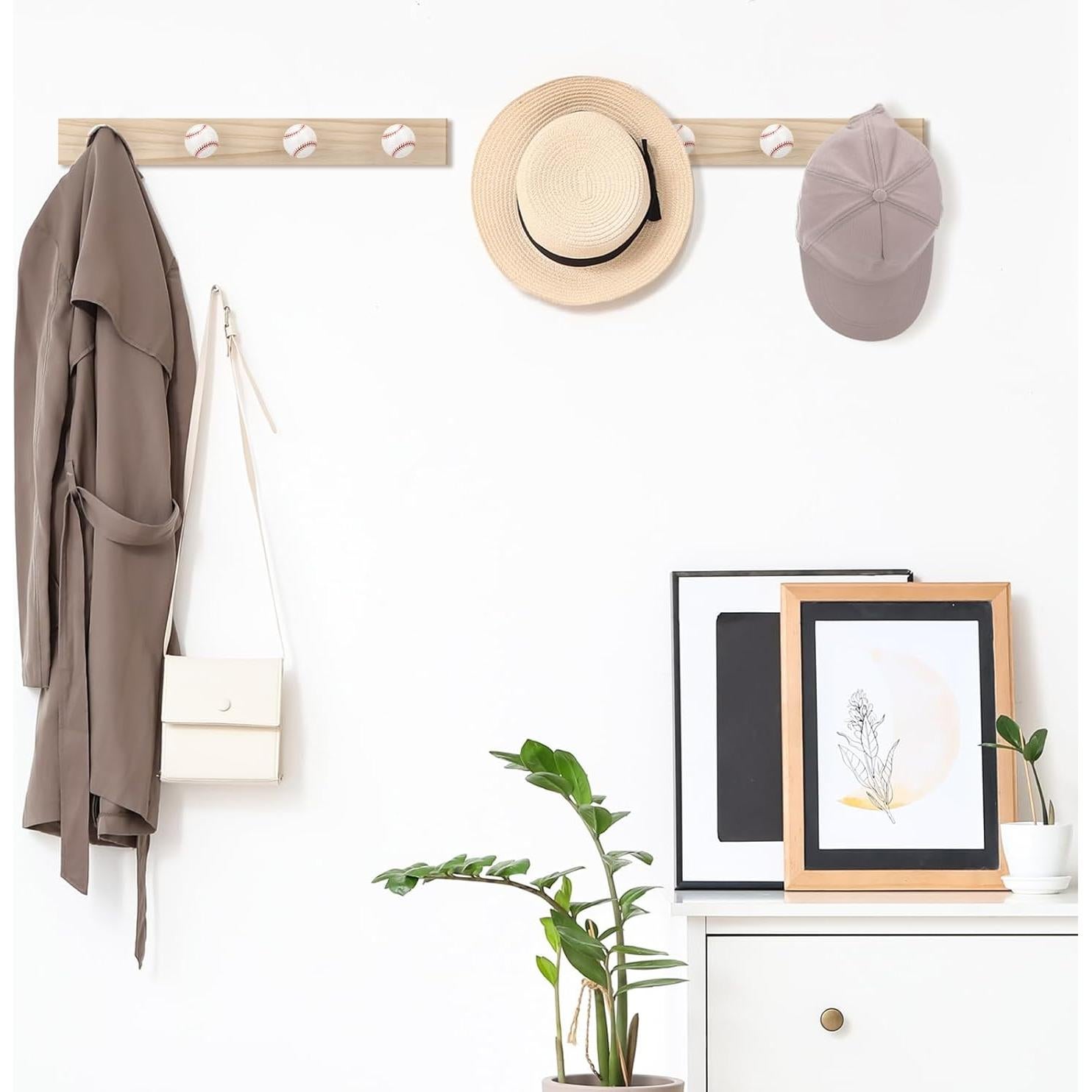 Estantes de Madera Leinuosen 2 Pcs Ganchos de Béisbol 40x5cm