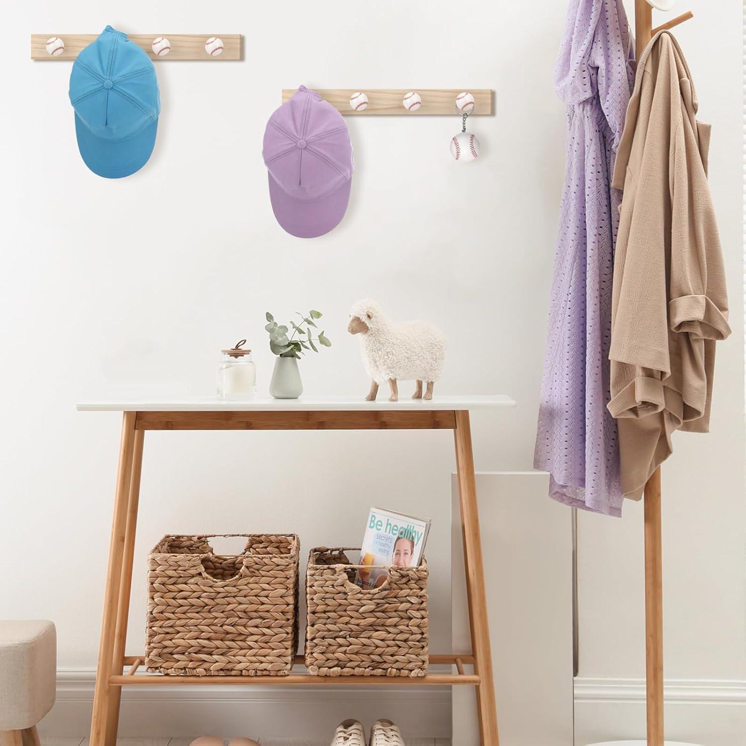 Estantes de Madera Leinuosen 2 Pcs Ganchos de Béisbol 40x5cm