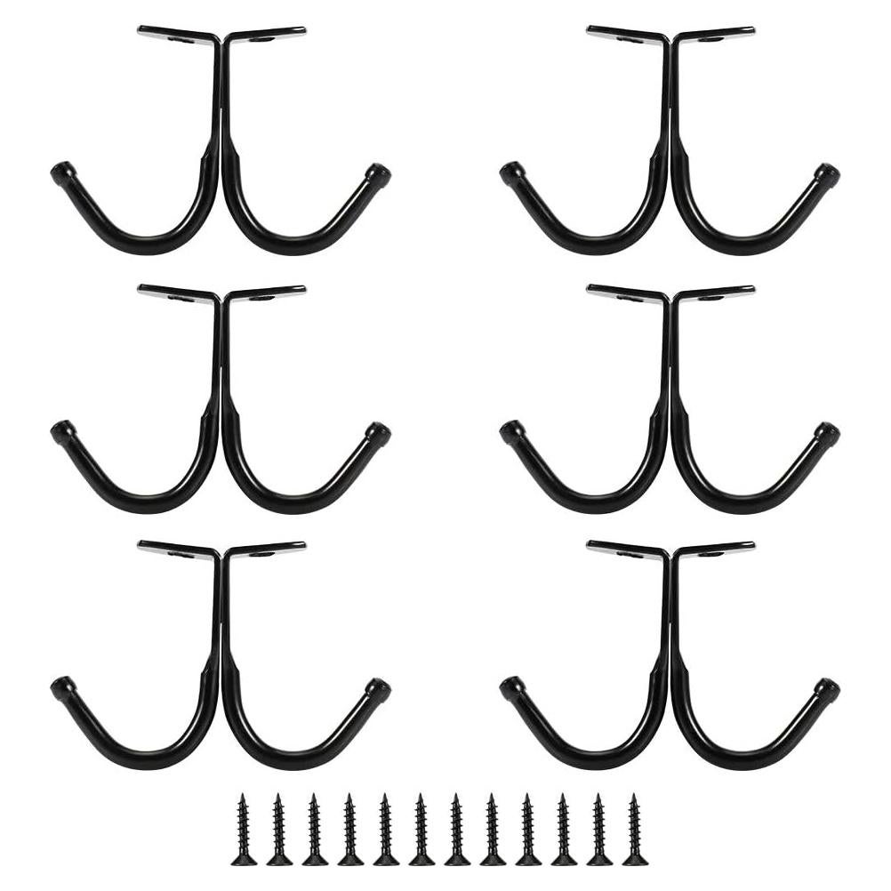 Ganchos de Techo Doble Punta Picowe - 6 Pcs Negro Hierro