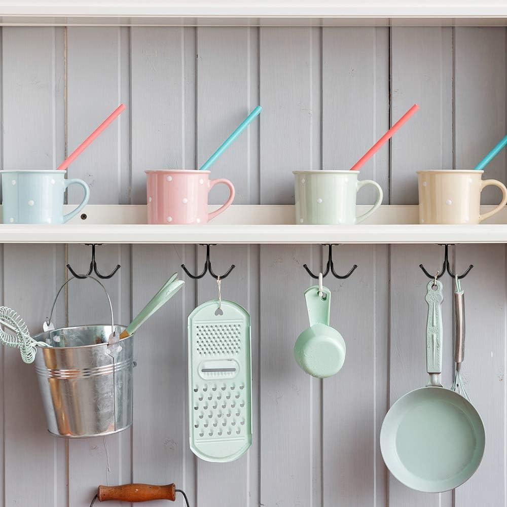 Ganchos de Techo Doble Punta Picowe - 6 Pcs Negro Hierro