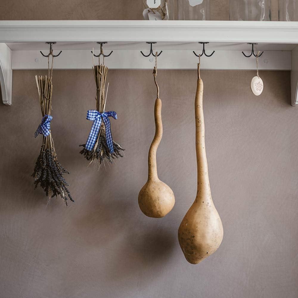 Ganchos de Techo Doble Punta Picowe - 6 Pcs Negro Hierro