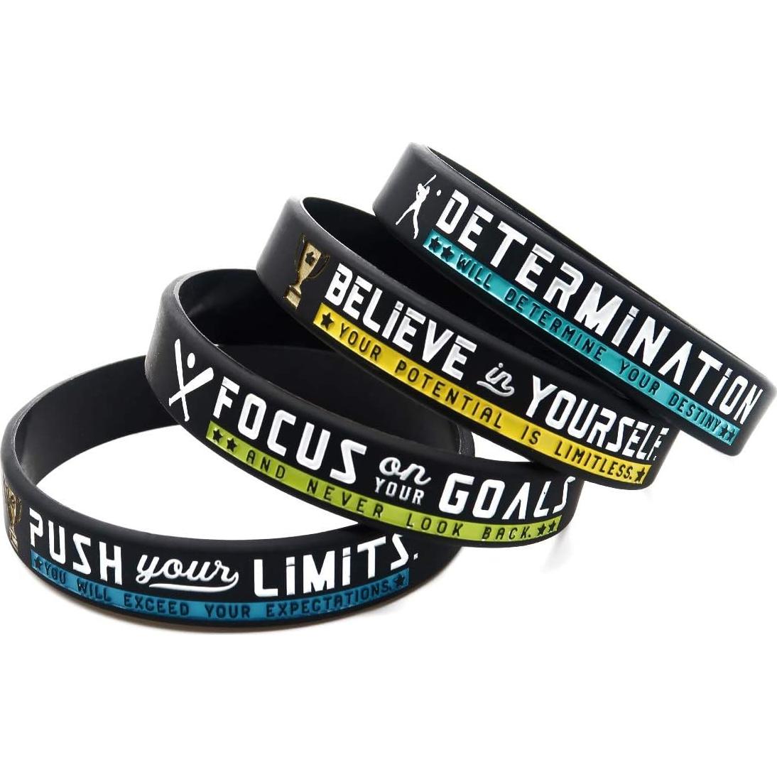 Conjunto de 4 Pulseras de Silicona Motivacionales Inkstone