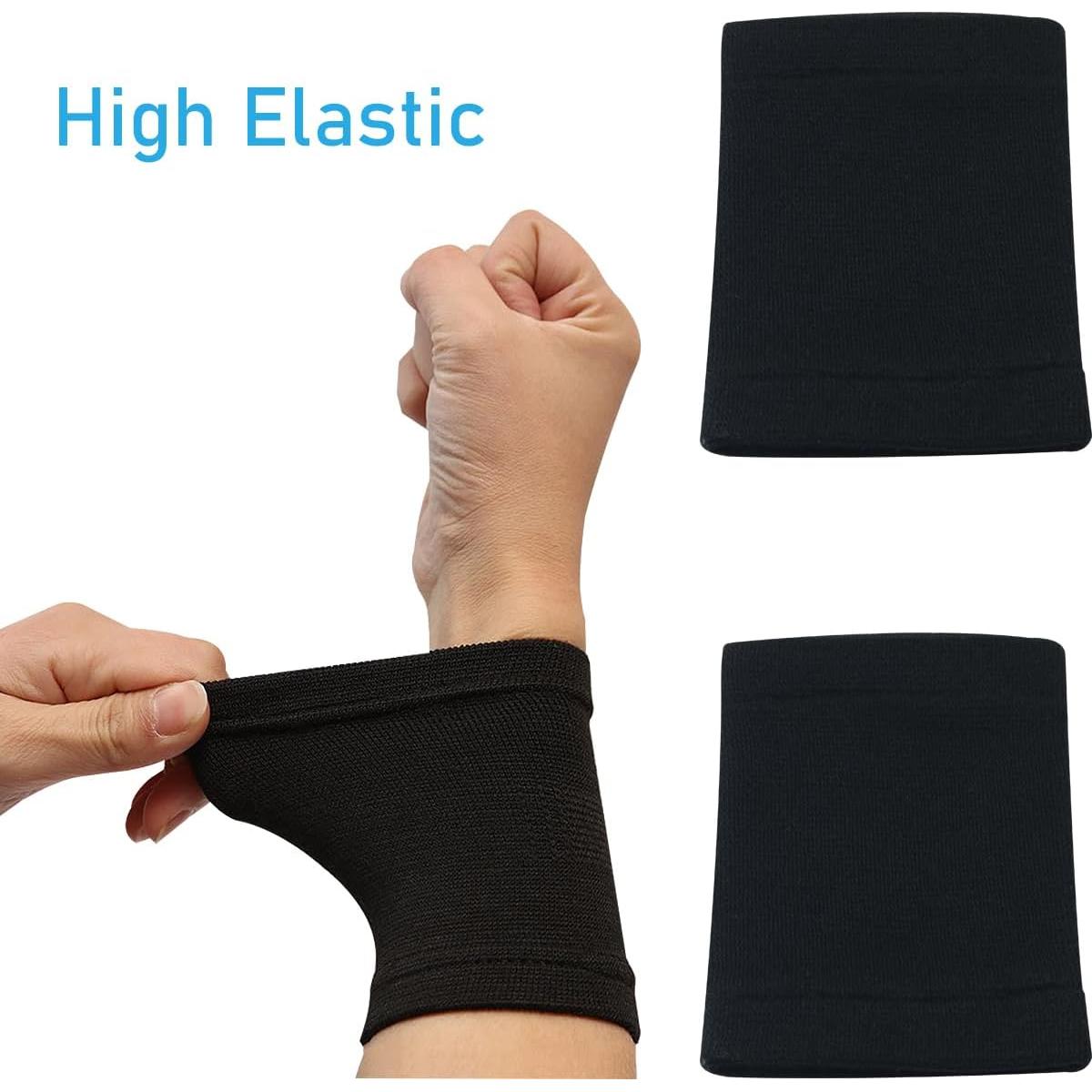2 Pares Muñequera Soporte Elástico Nylon WHYHKJ 8x10cm Negro