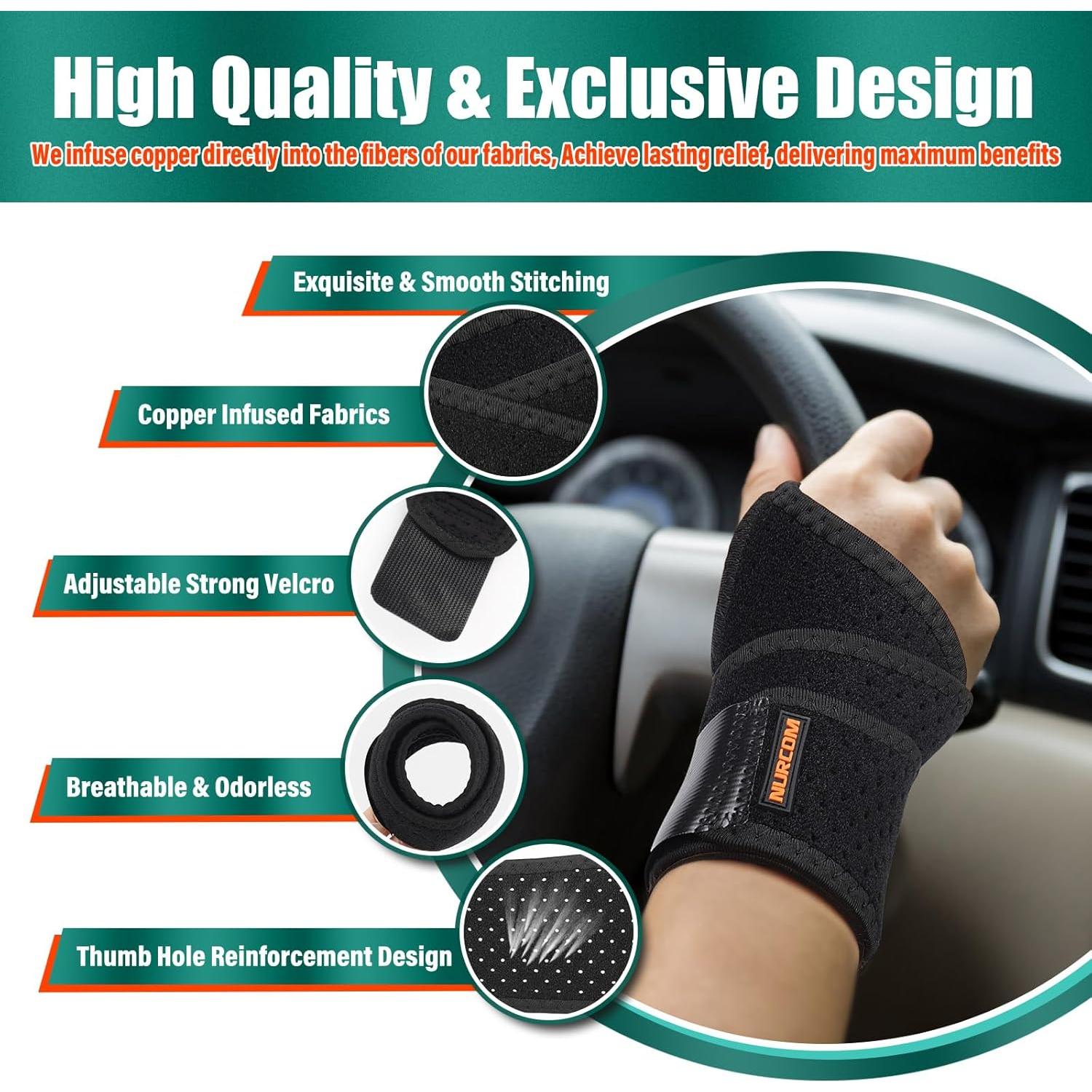 Muñequera de Cobre NURCOM para Síndrome del Túnel Carpiano