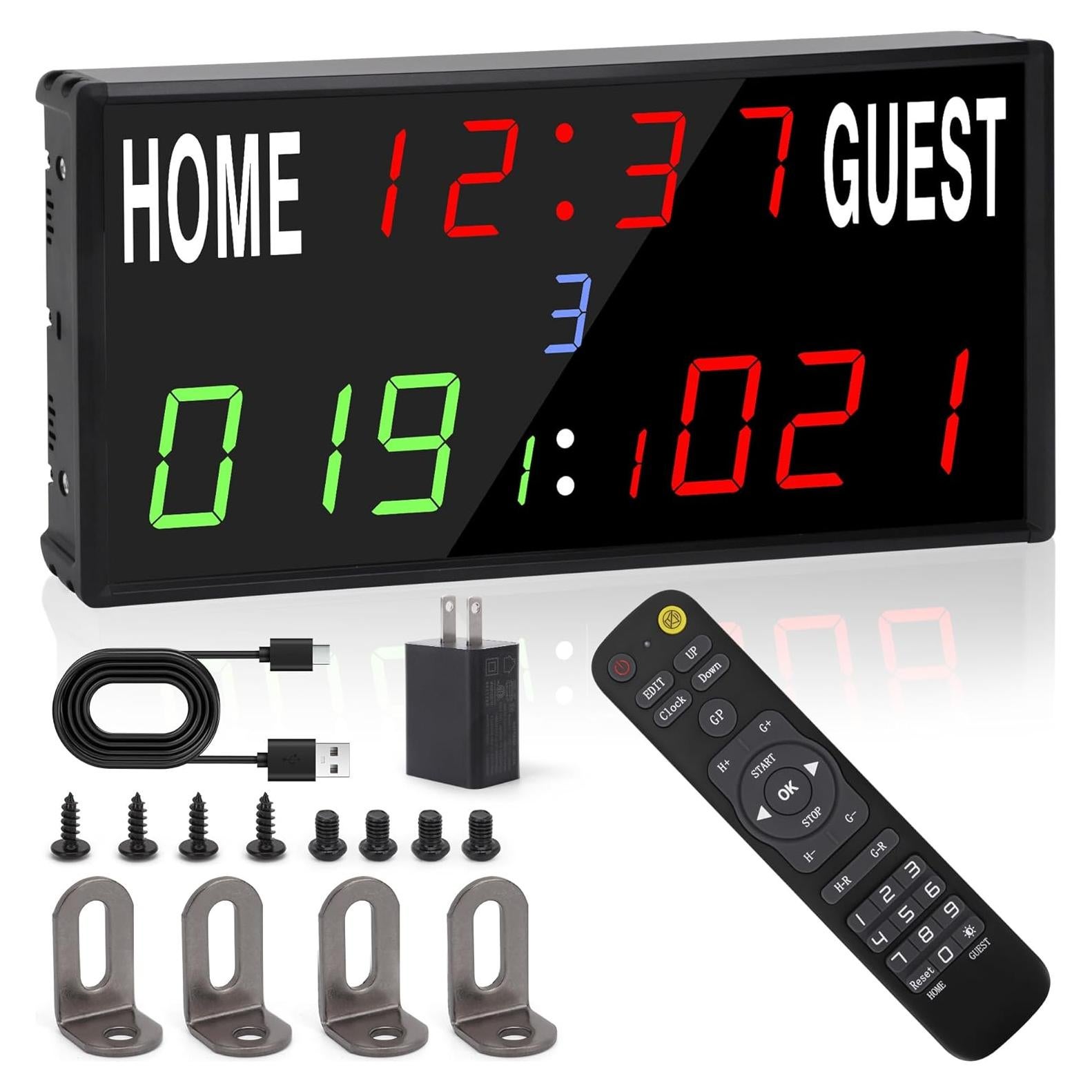 Marcador Electrónico Digital ALFUFBW con Control Remoto 12/24h