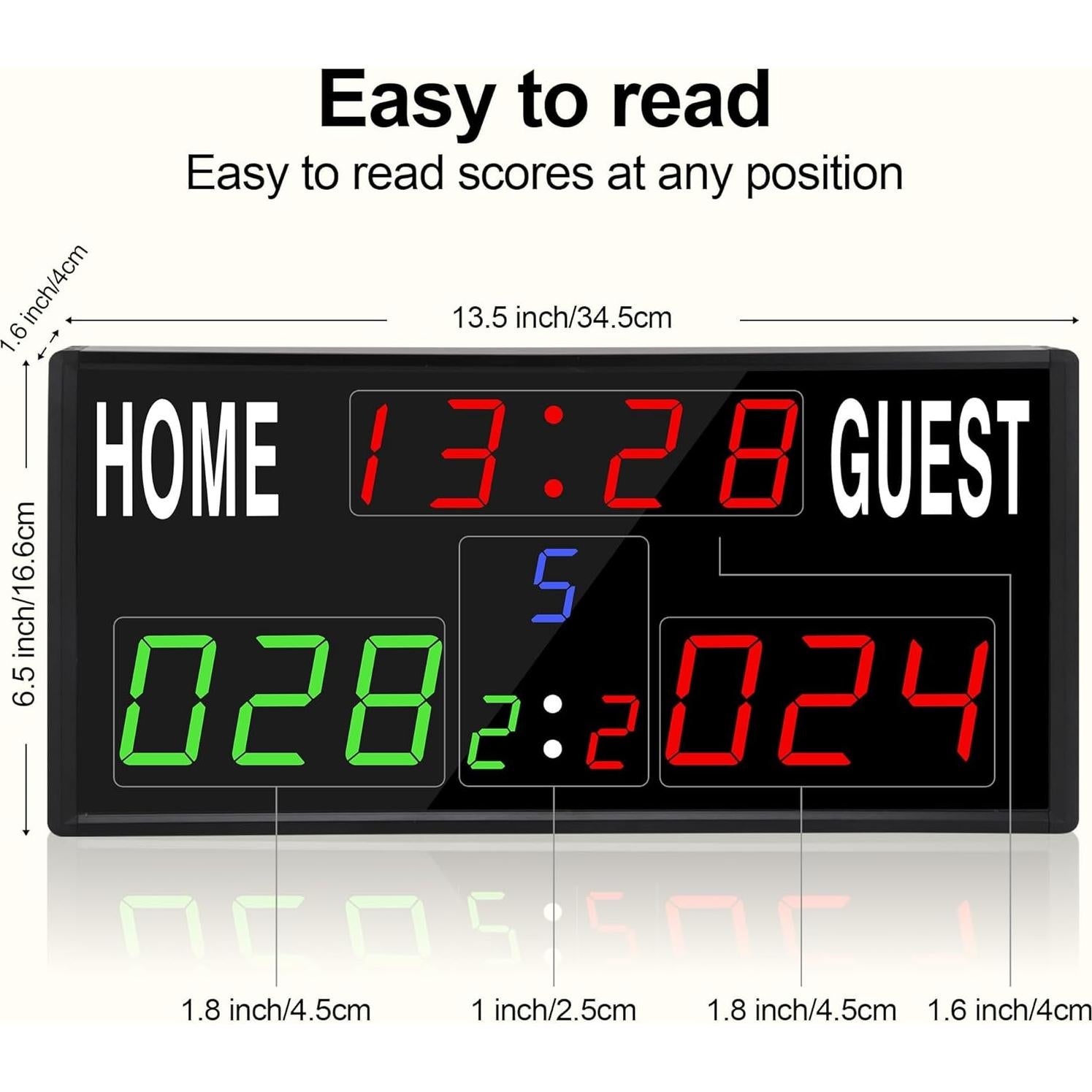 Marcador Electrónico Digital ALFUFBW con Control Remoto 12/24h