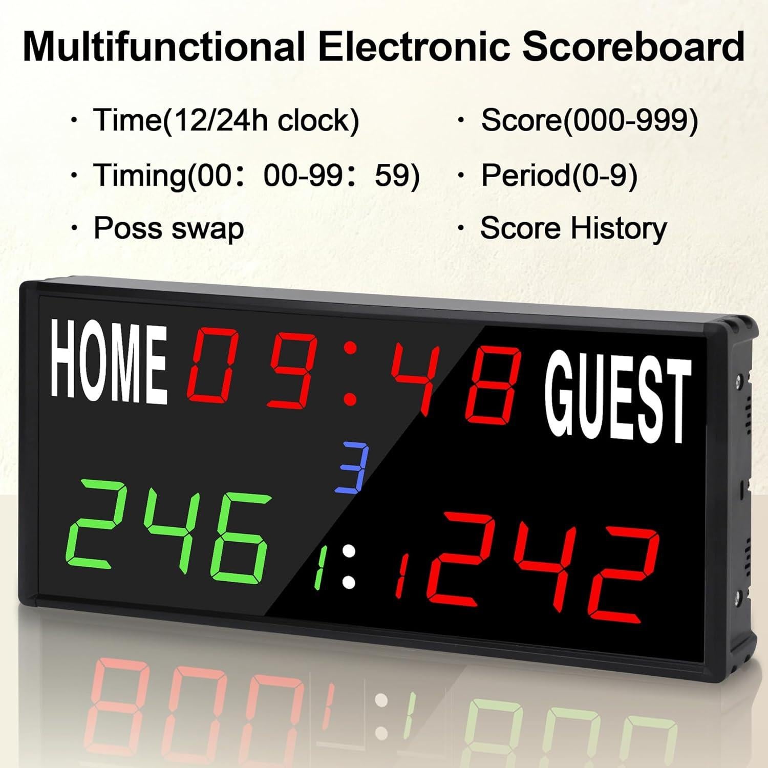 Marcador Electrónico Digital ALFUFBW con Control Remoto 12/24h