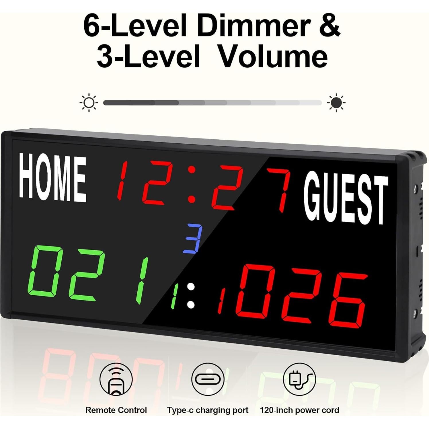 Marcador Electrónico Digital ALFUFBW con Control Remoto 12/24h