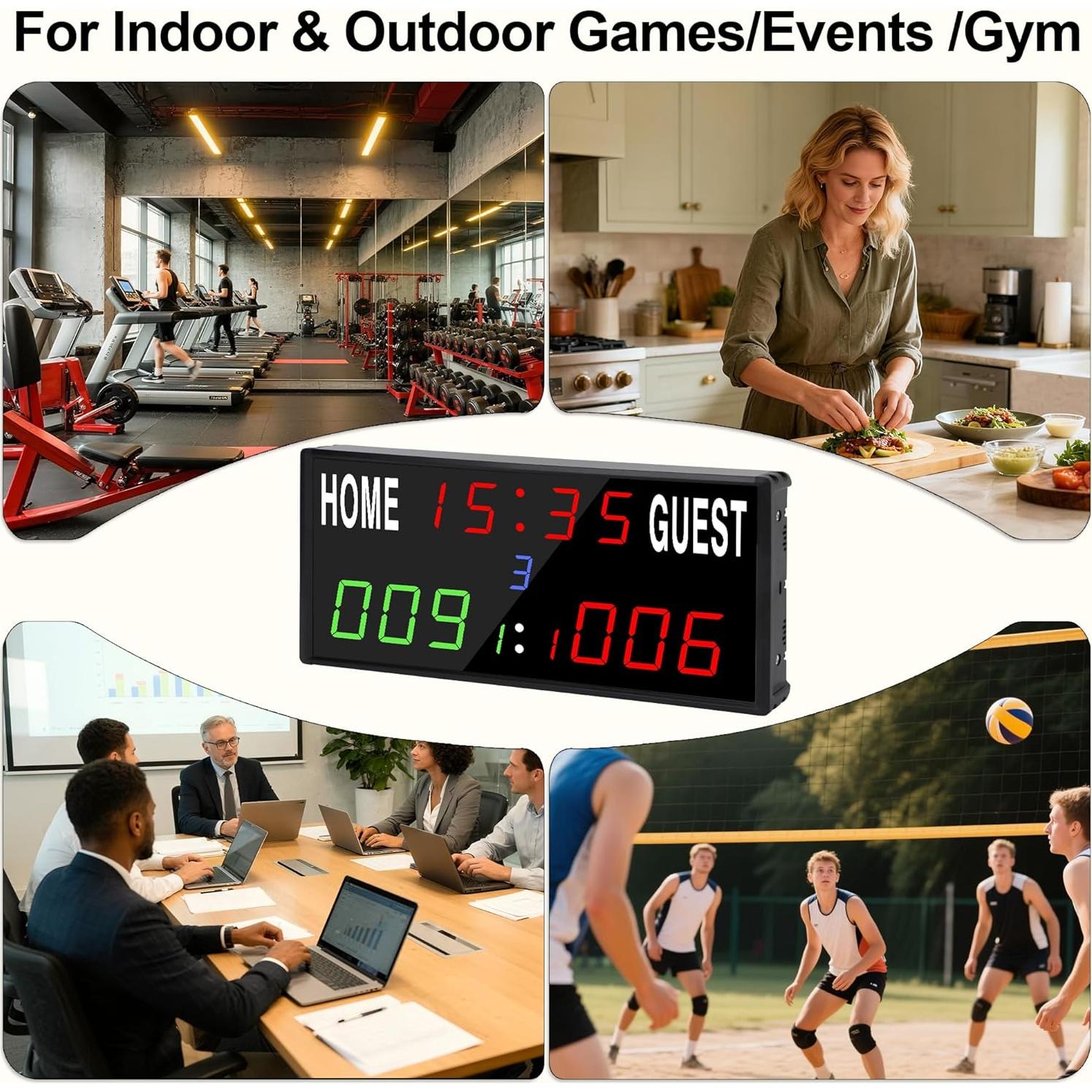 Marcador Electrónico Digital ALFUFBW con Control Remoto 12/24h