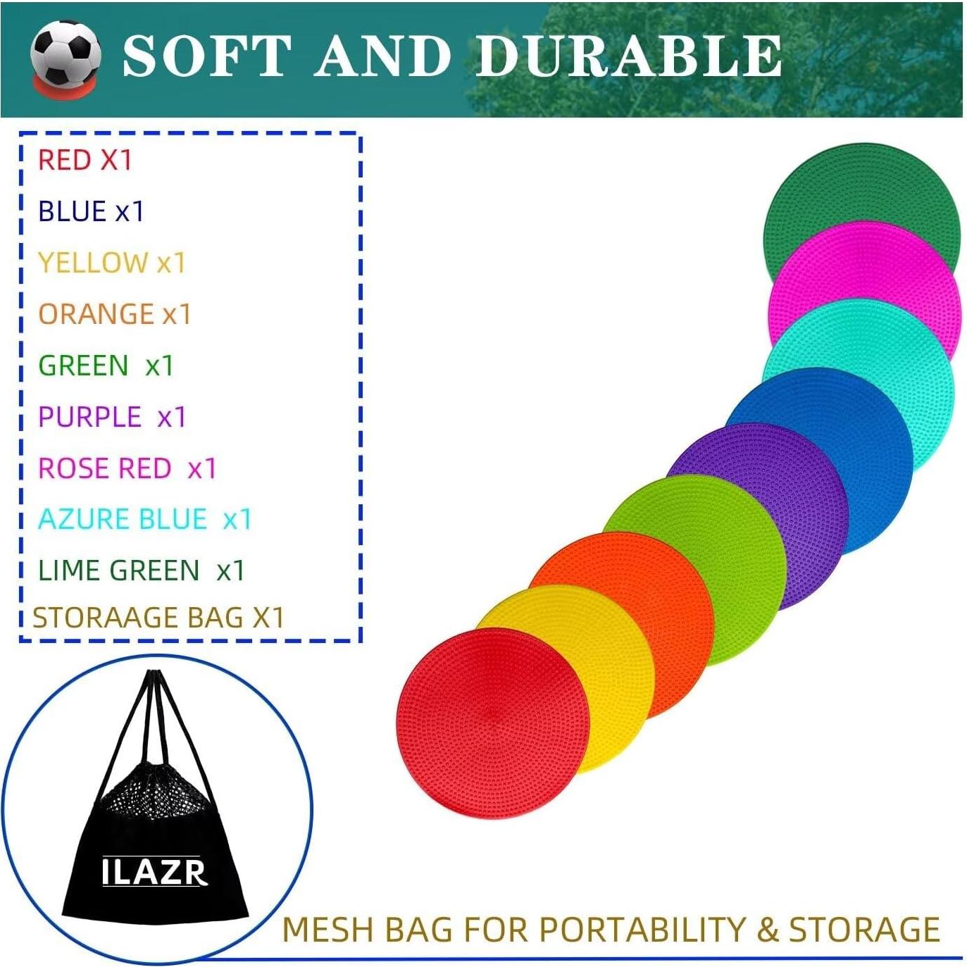 Marcador de Agilidad Antideslizante ILAZR 9 Piezas 23 cm