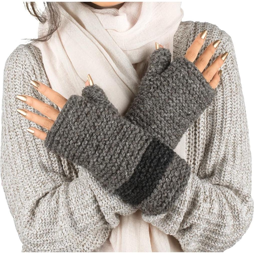 Calentadores de brazos de lana Tribe Azure para mujeres - Hechos a mano