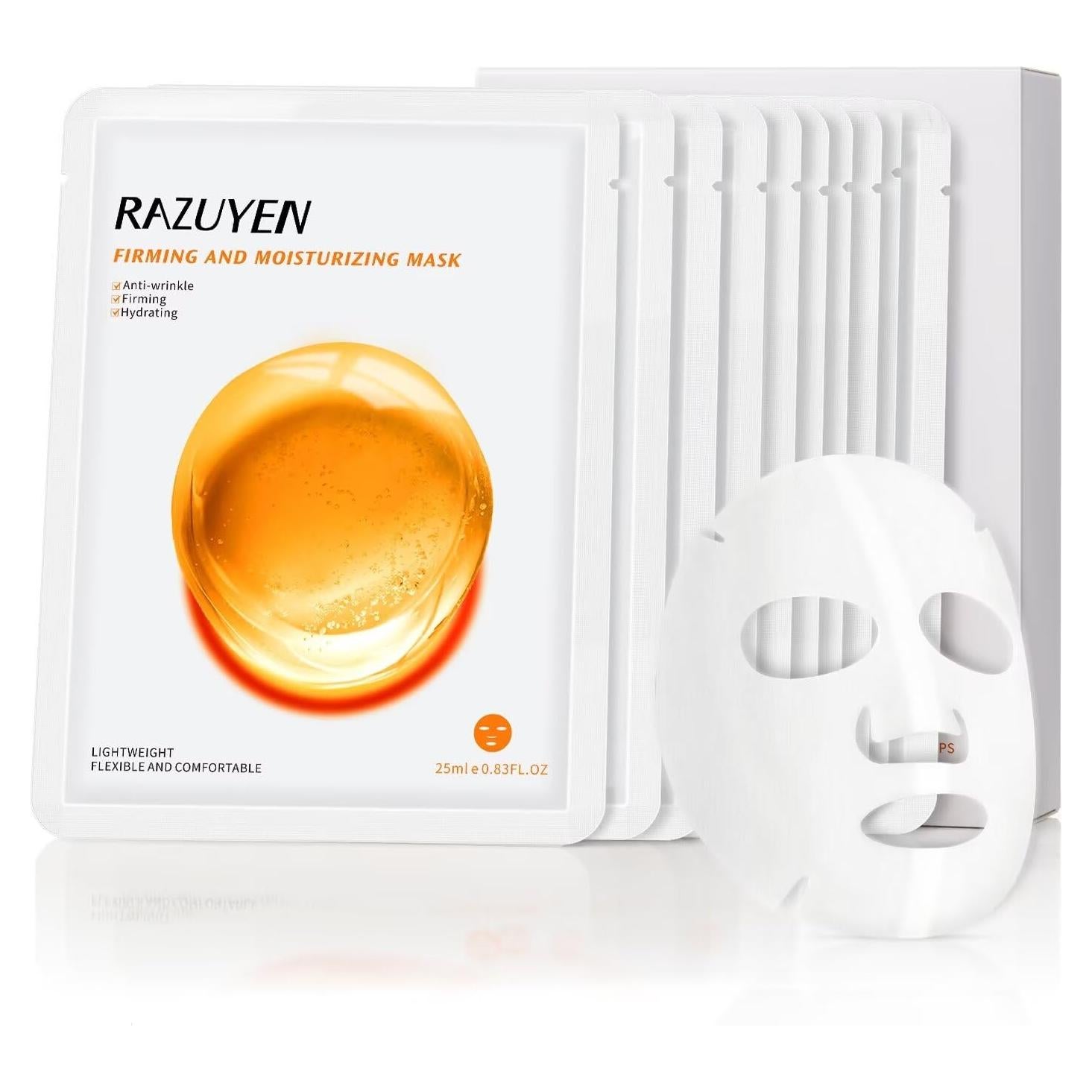 Mascarillas Faciales RAZUYEN Reafirmantes e Hidratantes 10 Pzas