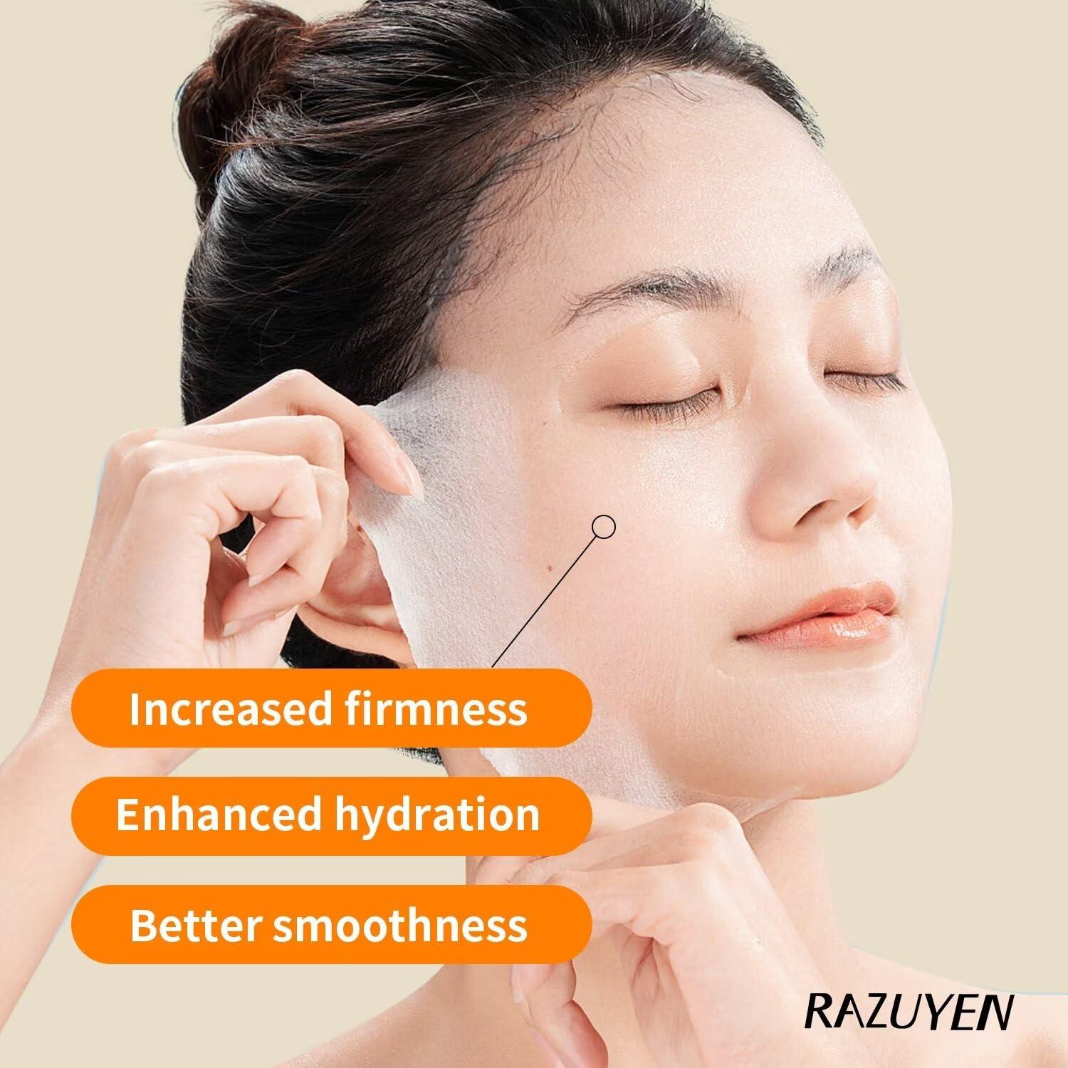 Mascarillas Faciales RAZUYEN Reafirmantes e Hidratantes 10 Pzas