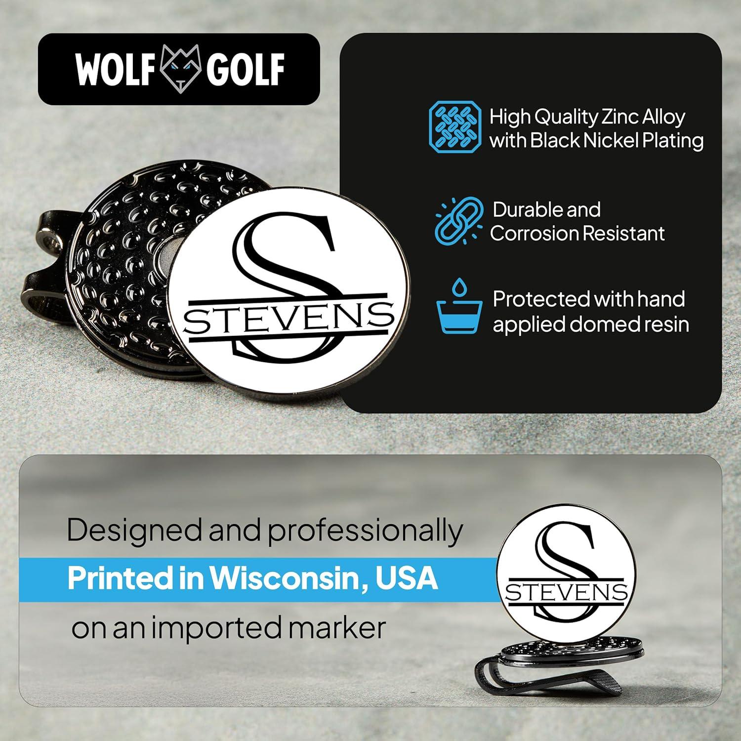 Conjunto de Clip de Sombrero y Marcadores de Golf Wolf Golf
