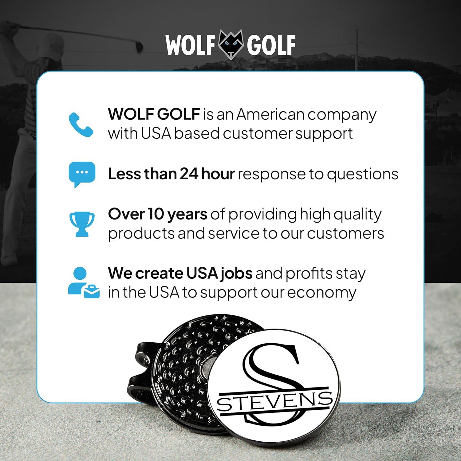 Conjunto de Clip de Sombrero y Marcadores de Golf Wolf Golf