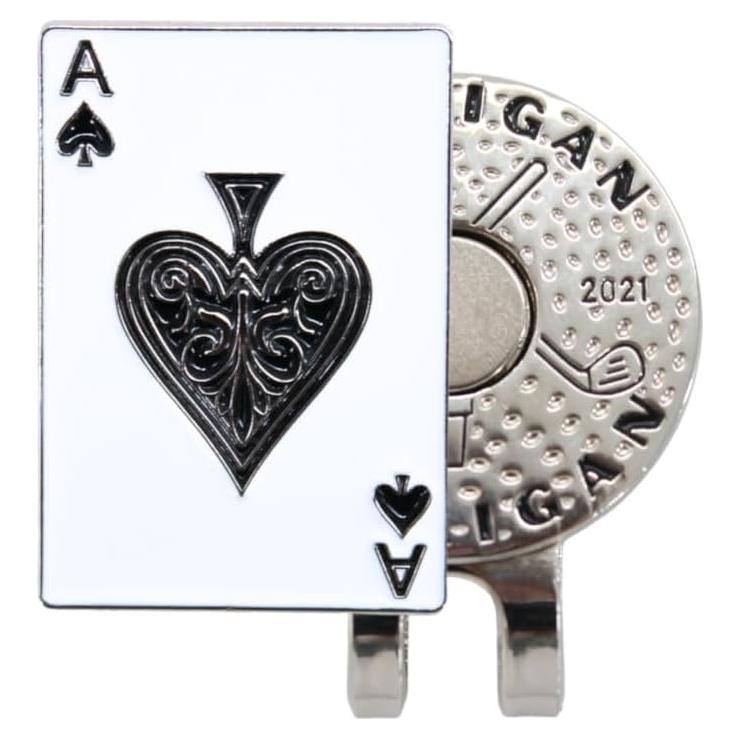 Marcador de Pelota de Golf MULLIGAN HOOLIGAN As de Espadas con Clip Magnético