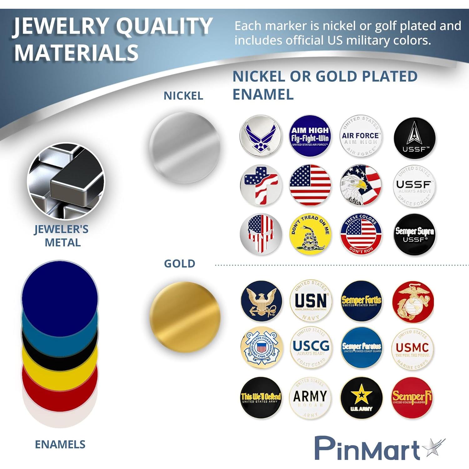 Paquete de 9 Marcadores de Pelotas de Golf USMC Magnéticos