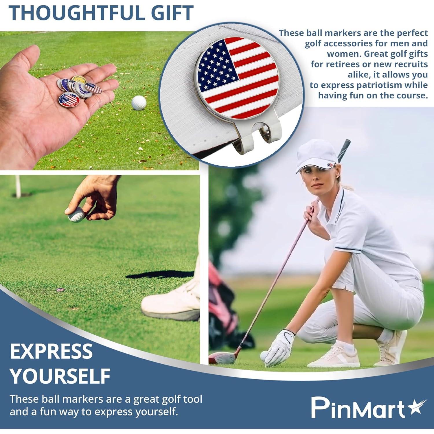 Paquete de 9 Marcadores de Pelotas de Golf USMC Magnéticos