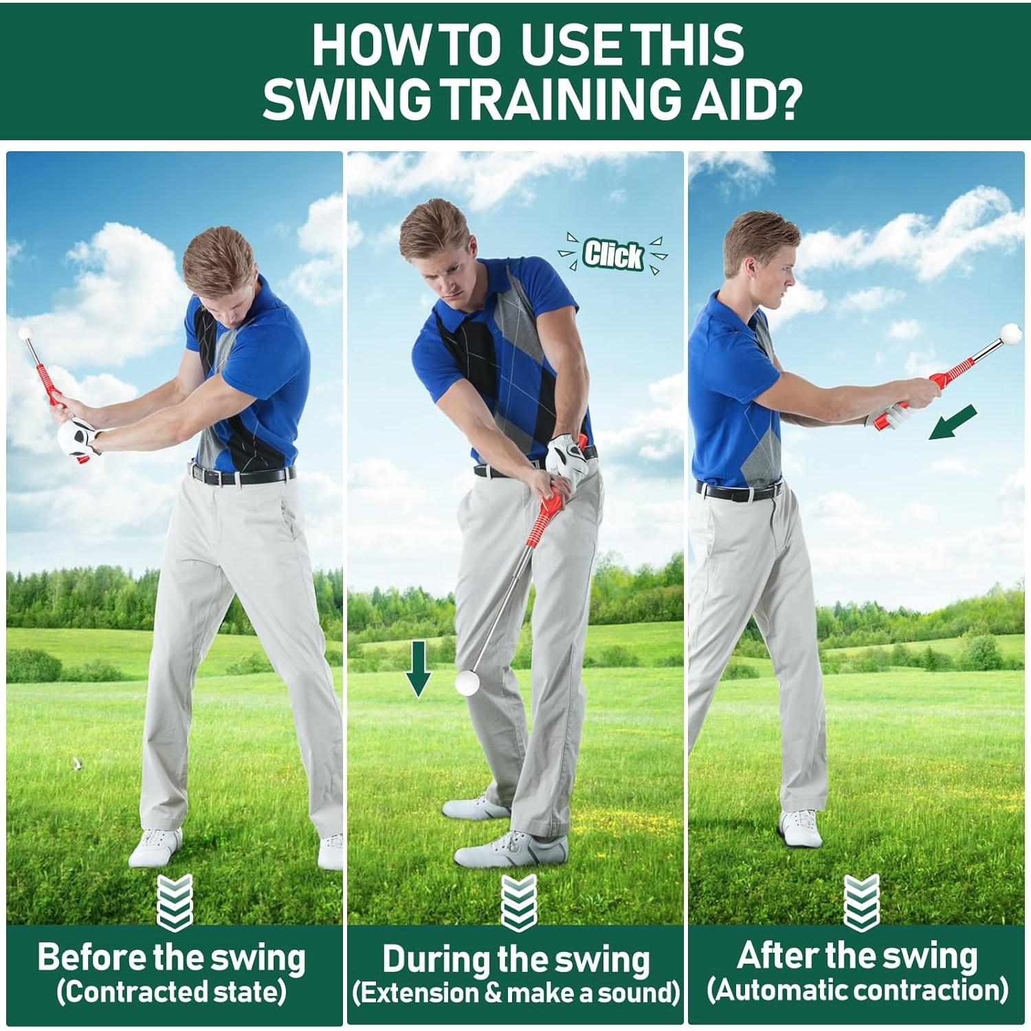 Entrenador de Swing de Golf KALAUTO Telescópico para Diestros