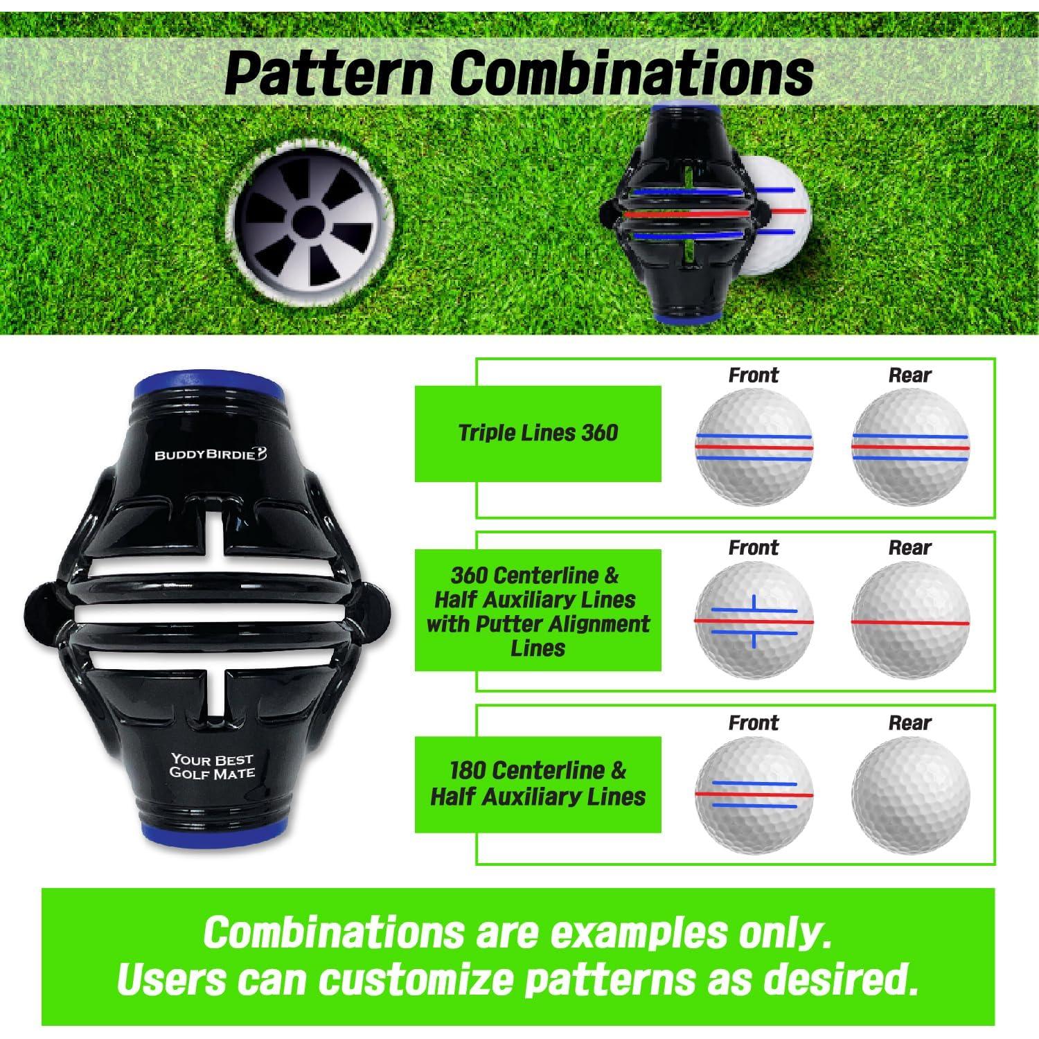 Marcador de Pelotas de Golf BuddyBirdie Putt Liner 360 Pro Azul