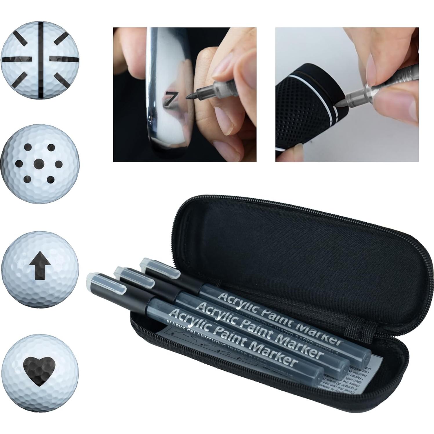 Kit de Marcadores de Pintura Acrílica SANDIAN para Golf - 3 Negros