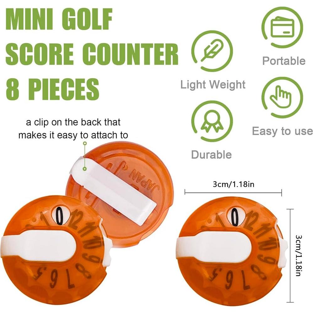 Contador de Puntuaciones de Golf Yoxojv - Paquete de 8 Colores