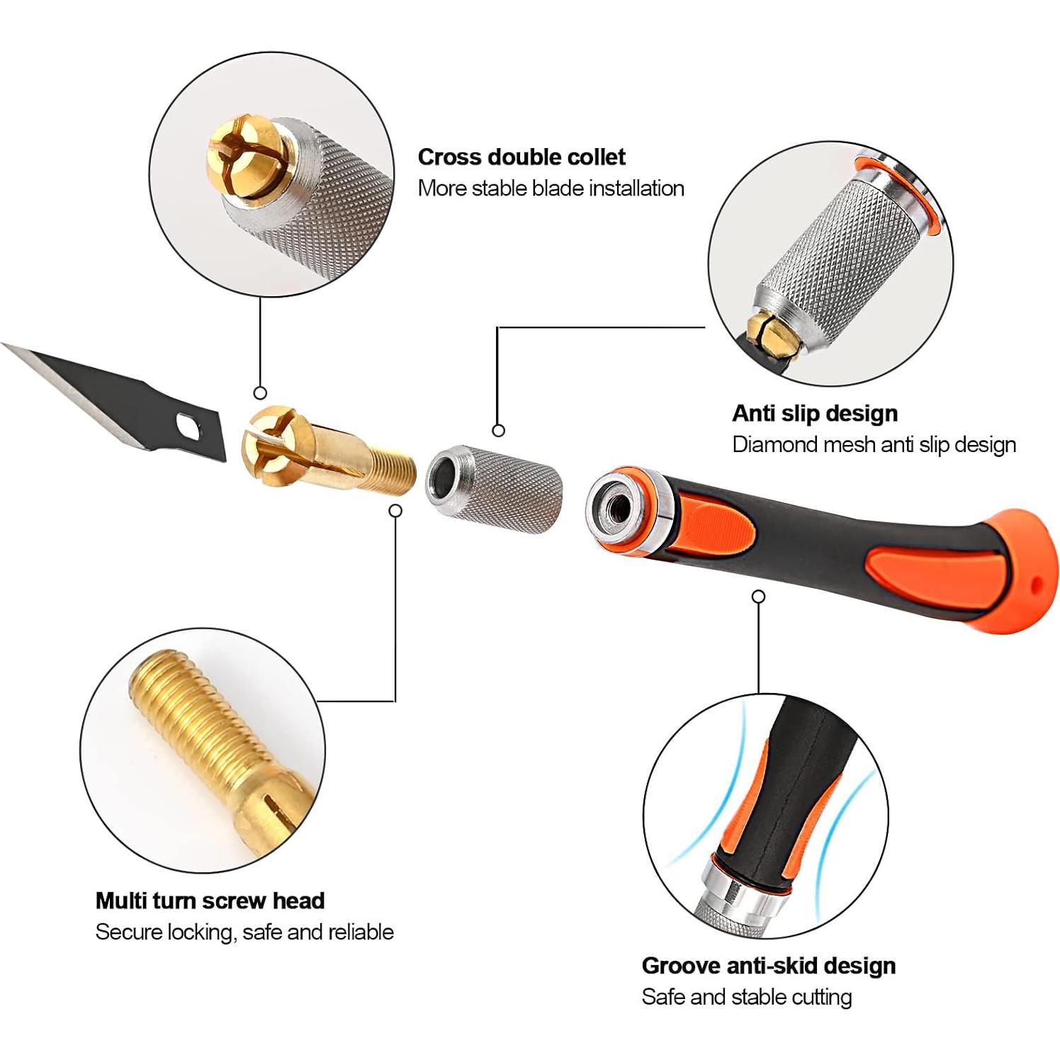 Juego de cuchillos de precisión EHDIS con 10 hojas - Naranja