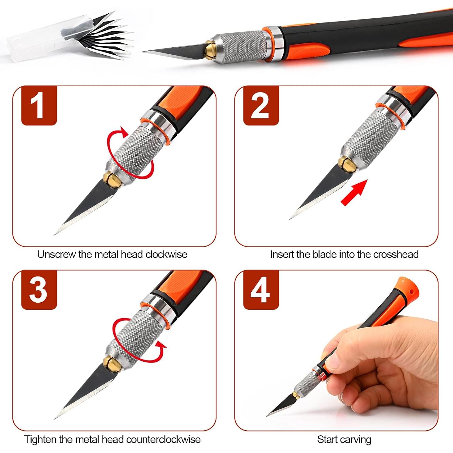 Juego de cuchillos de precisión EHDIS con 10 hojas - Naranja