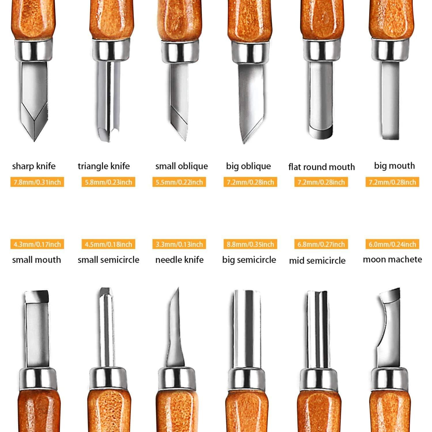 Juego de Cuchillos de Tallado AUGSUN 20 PCS para Madera