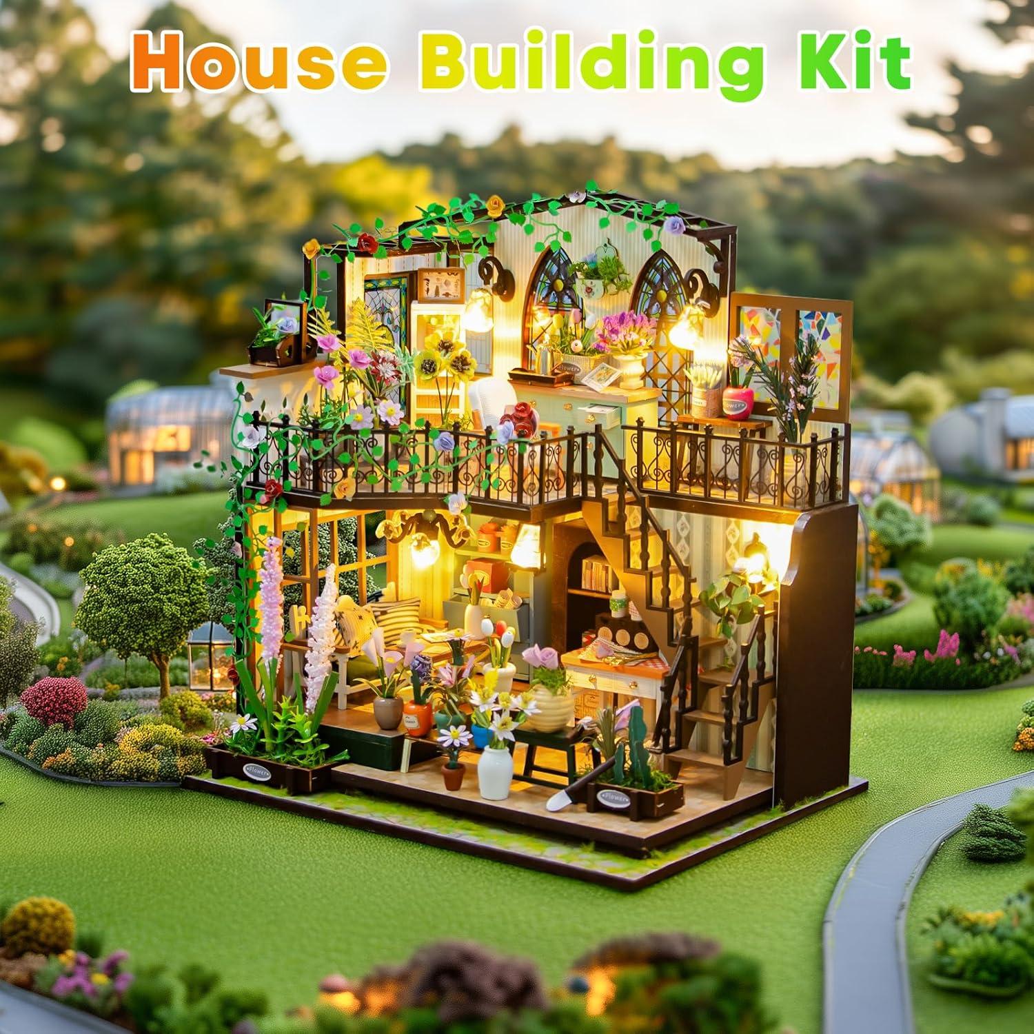 Kit Casa Miniatura DIY DSLDXYH con Muebles y LED