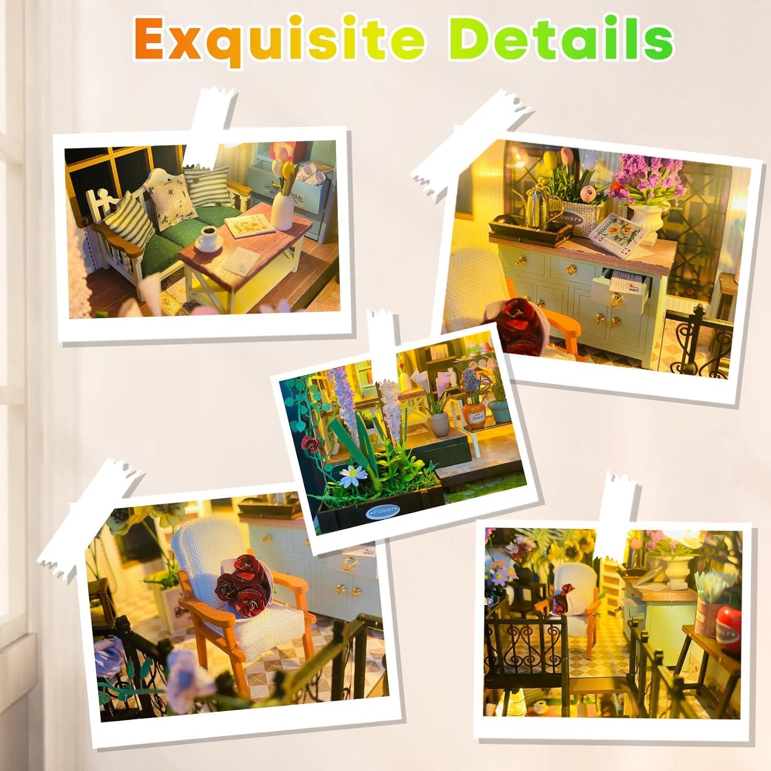 Kit Casa Miniatura DIY DSLDXYH con Muebles y LED