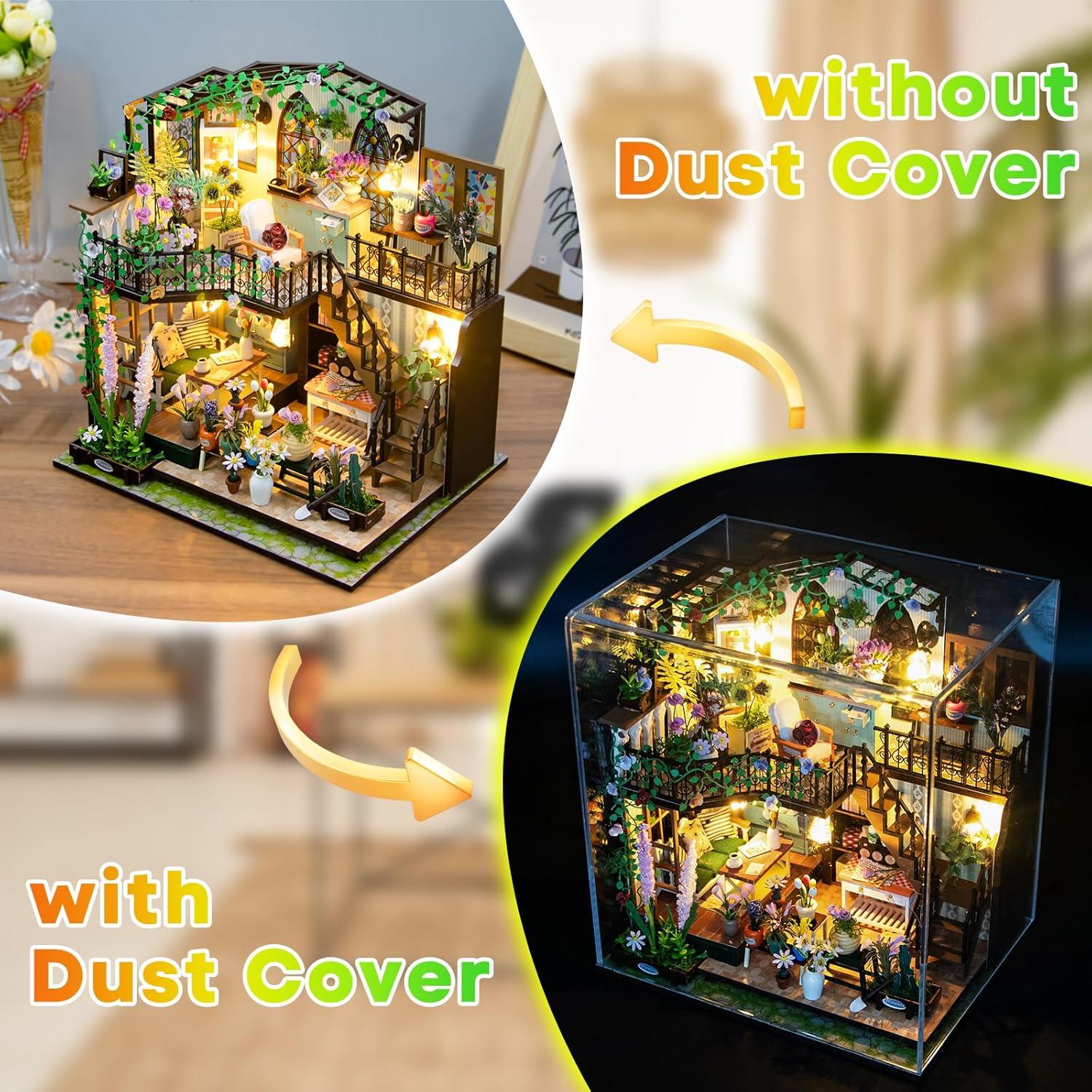 Kit Casa Miniatura DIY DSLDXYH con Muebles y LED