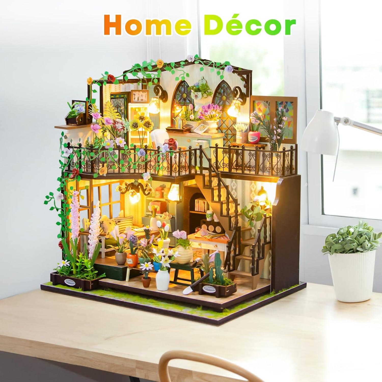 Kit Casa Miniatura DIY DSLDXYH con Muebles y LED
