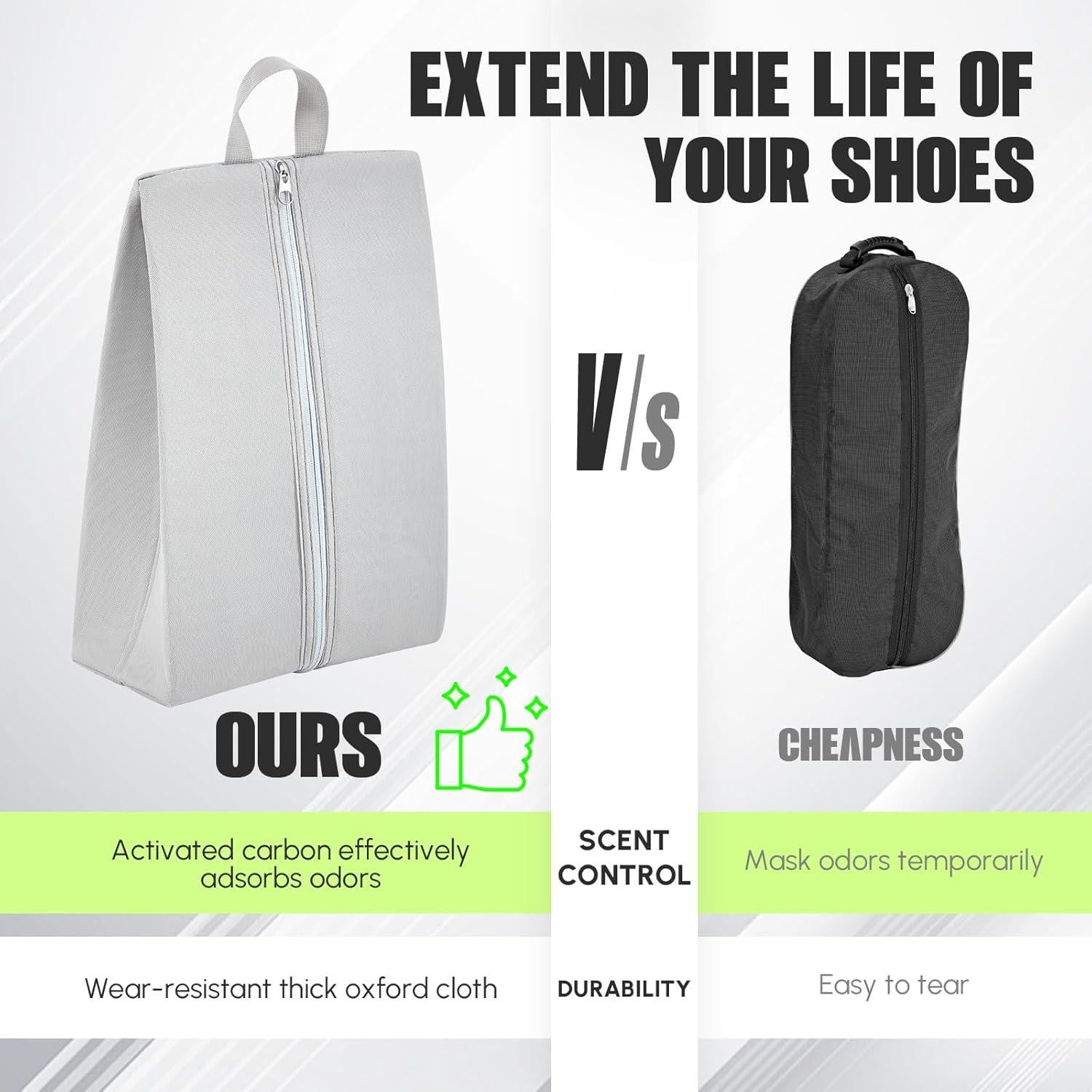 Bolsa de Zapatos a Prueba de Olores Leinuosen 4 Piezas Gris