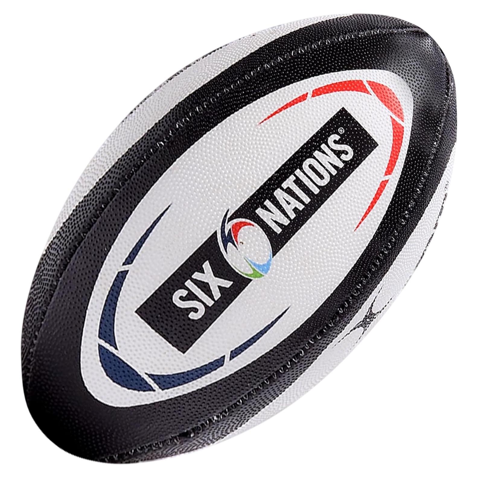 Mini Balón de Rugby Gilbert Seis Naciones - Goma, 17.78x11.43cm