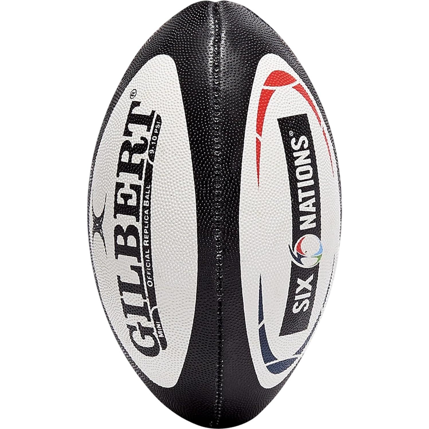 Mini Balón de Rugby Gilbert Seis Naciones - Goma, 17.78x11.43cm