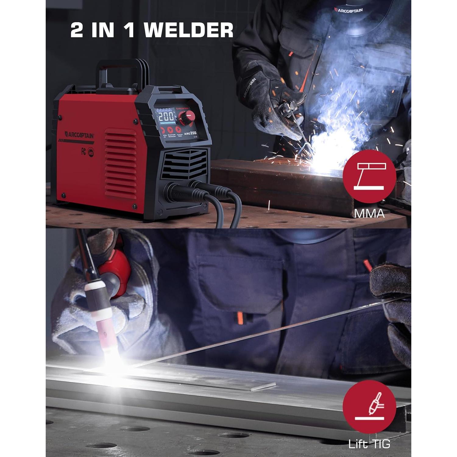 Soldador ARCCAPTAIN ARC200 200A Portátil con Pantalla LED