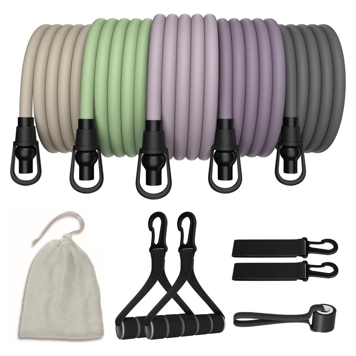 Bandas de Resistencia WHATAFIT 5 Niveles para Ejercicio en Casa