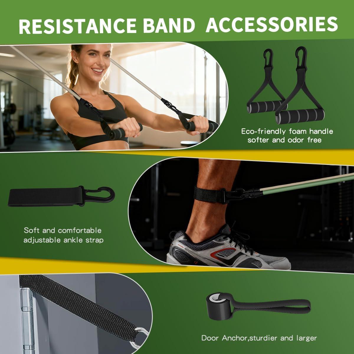 Bandas de Resistencia WHATAFIT 5 Niveles para Ejercicio en Casa