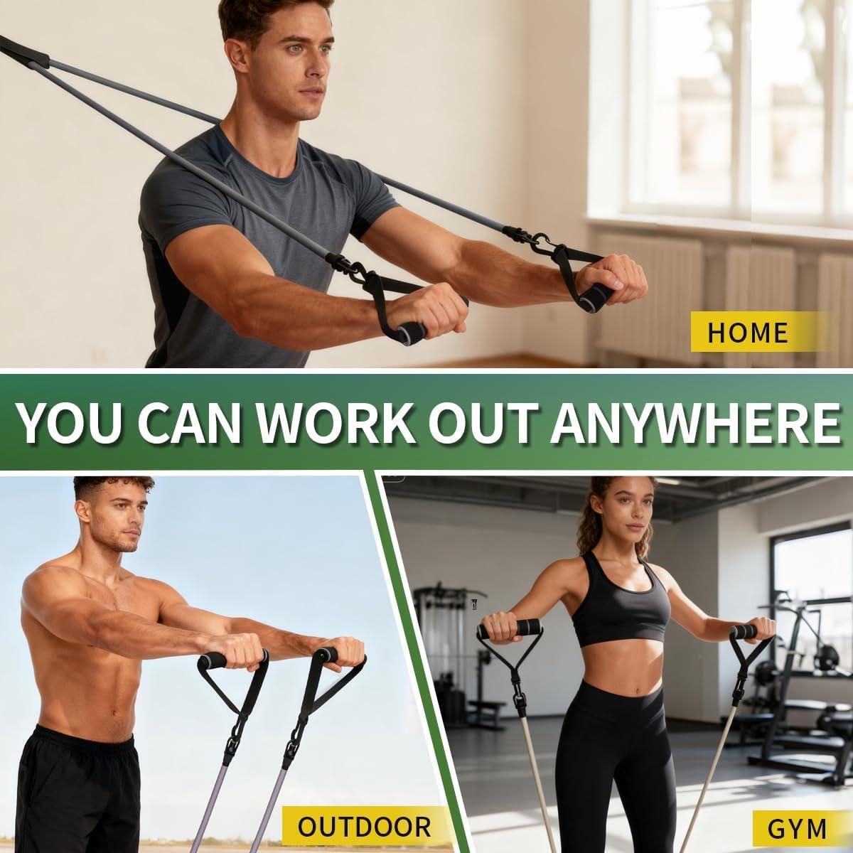 Bandas de Resistencia WHATAFIT 5 Niveles para Ejercicio en Casa