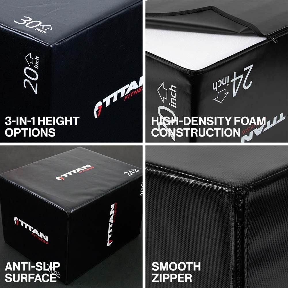 Caja de Salto Plyo Titan Attachments 3 en 1 50.8/61/76.2cm