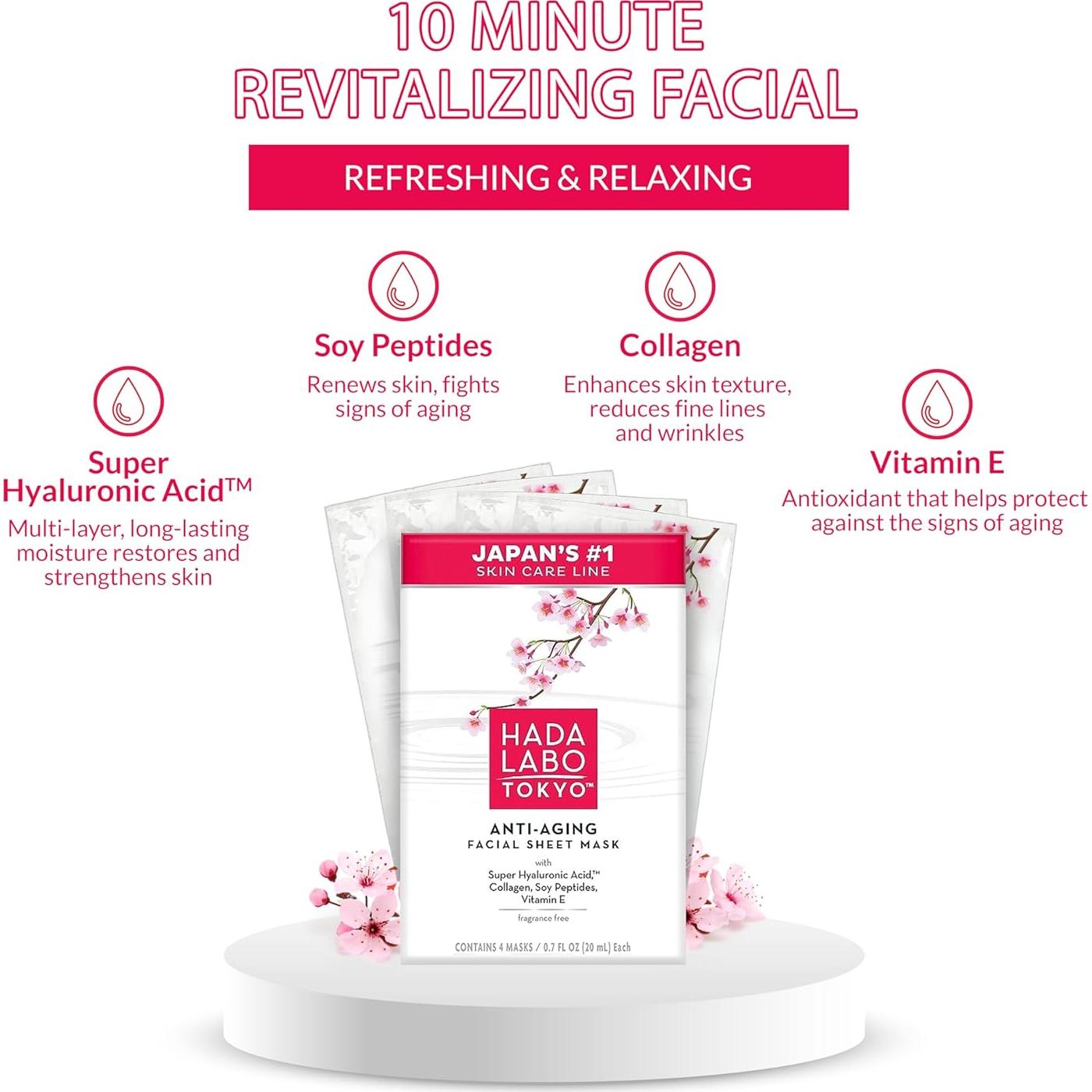 Máscara Facial Hada Labo Tokyo Anti-envejecimiento 10.7x16cm