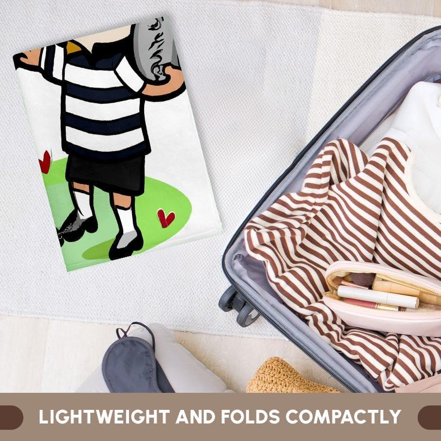 Toalla de Mano 3dRose 38x56 cm Caricatura Rugby San Valentín