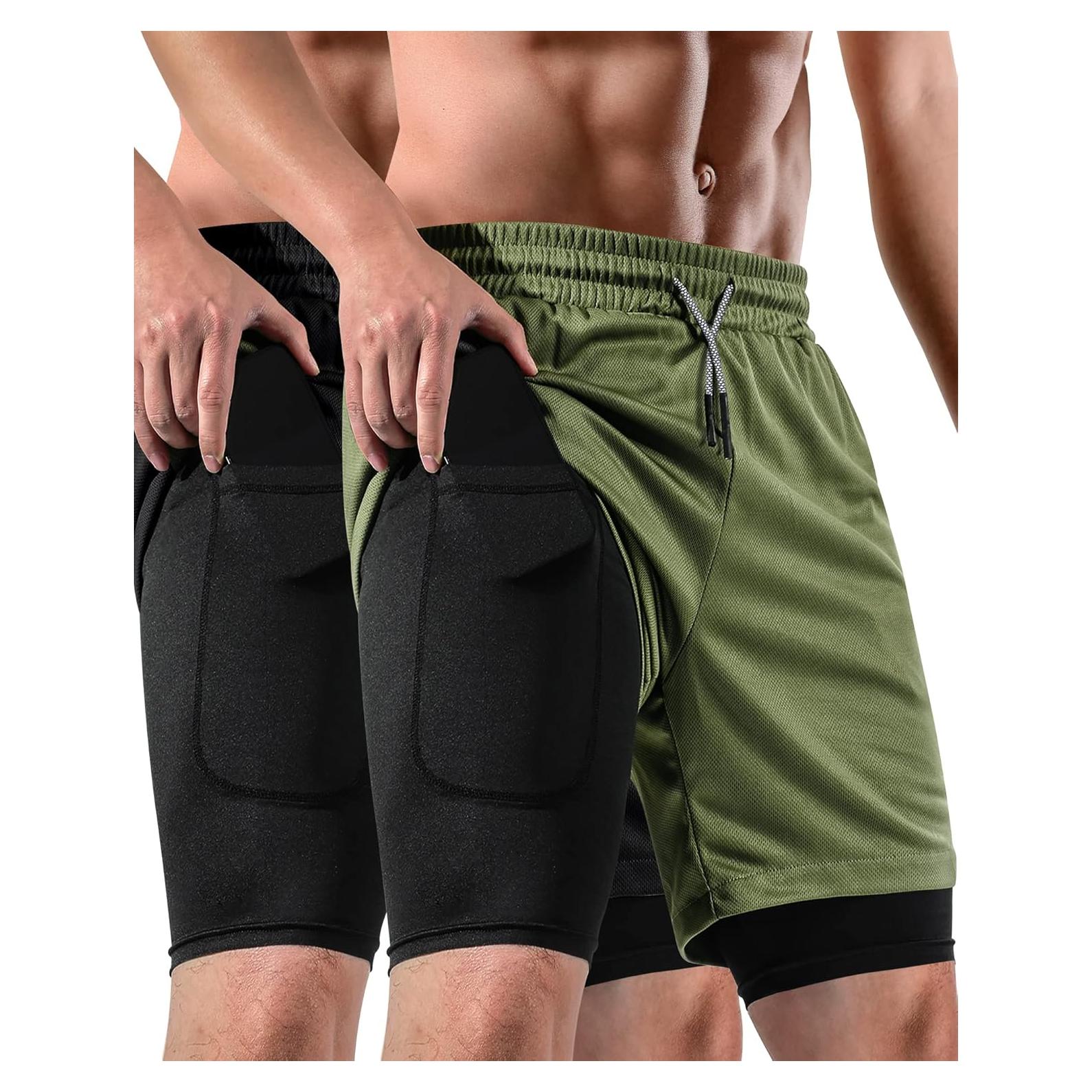 Pantalones Cortos 2 en 1 FIONECA para Hombres - Secado Rápido