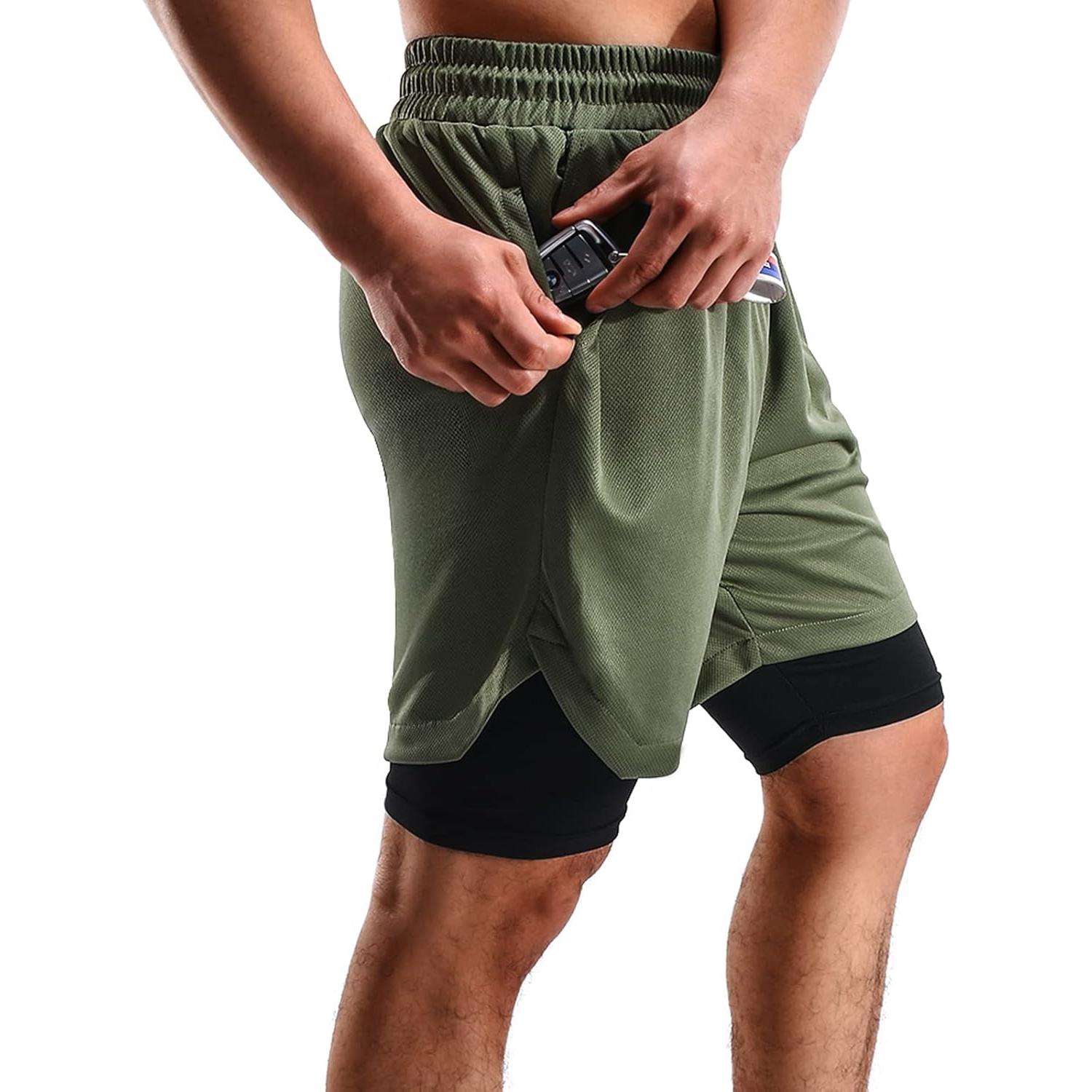 Pantalones Cortos 2 en 1 FIONECA para Hombres - Secado Rápido