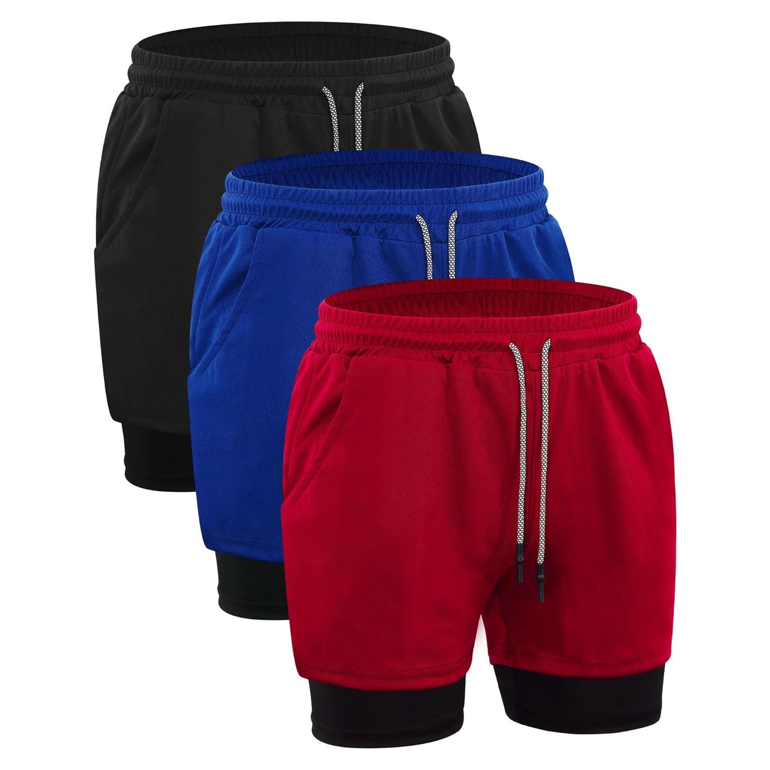 Pantalones Cortos de Entrenamiento Sureio 2 en 1 para Hombre 5"