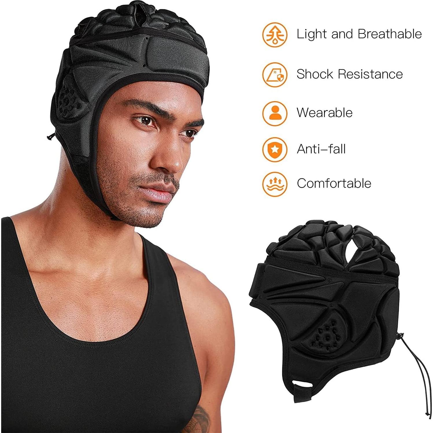 Casco de Rugby Bosgladek Negro 2 pcs para Adultos y Niños