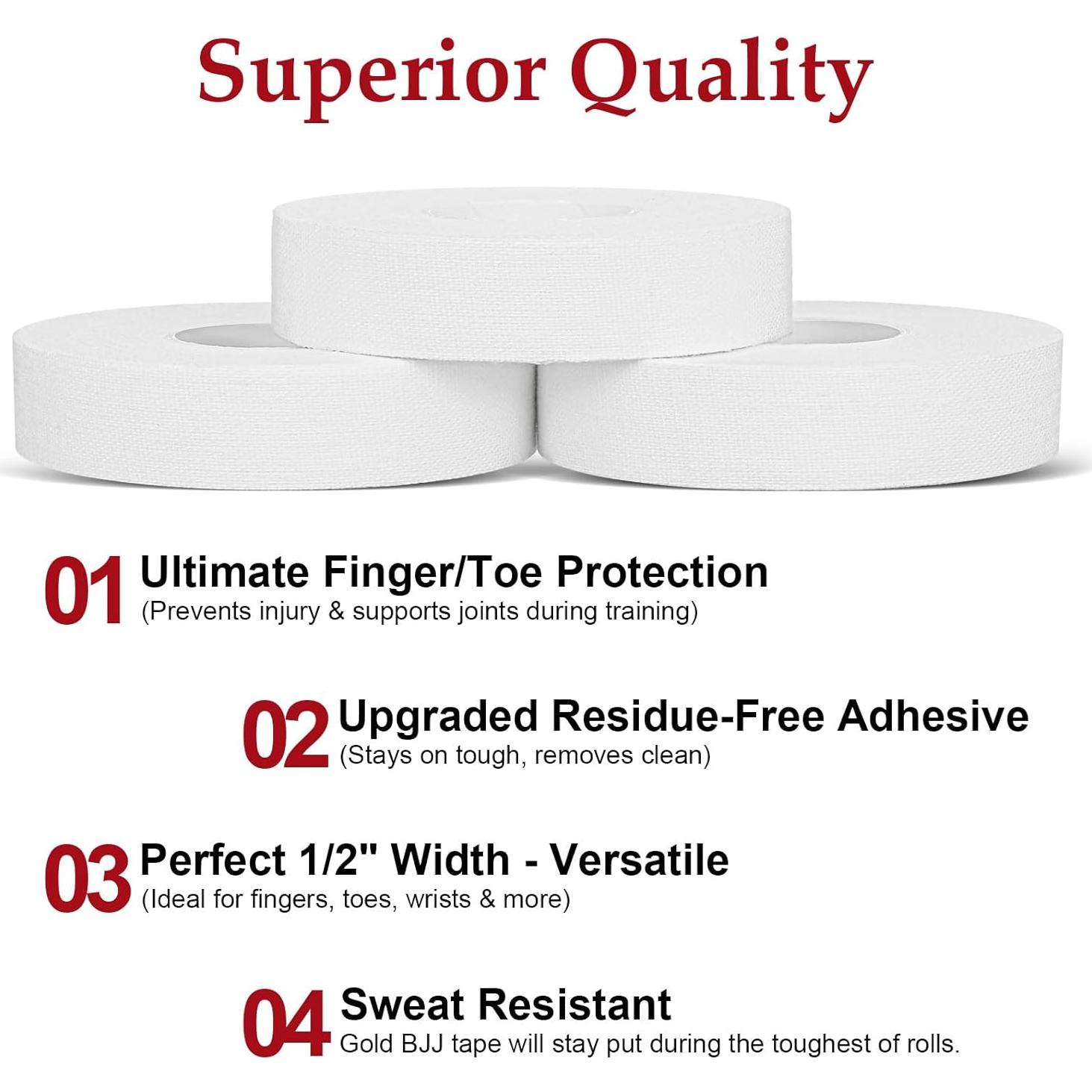 Cinta Atlética para Dedos TIESOME 4 Rollos 1.55 cm x 9.75 m