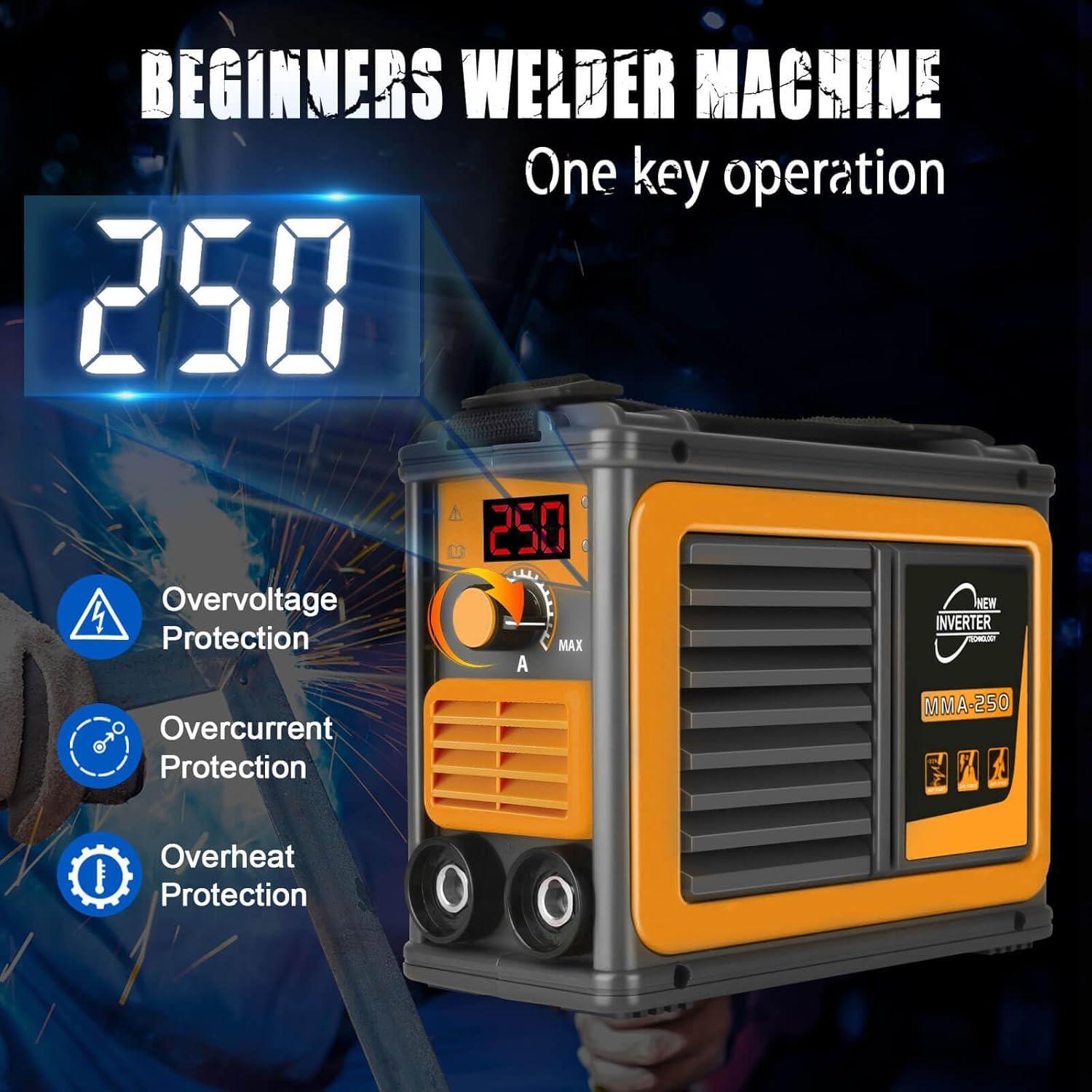 Soldador de Varilla HGNVGZ MMA-250A 110V Pantalla LCD