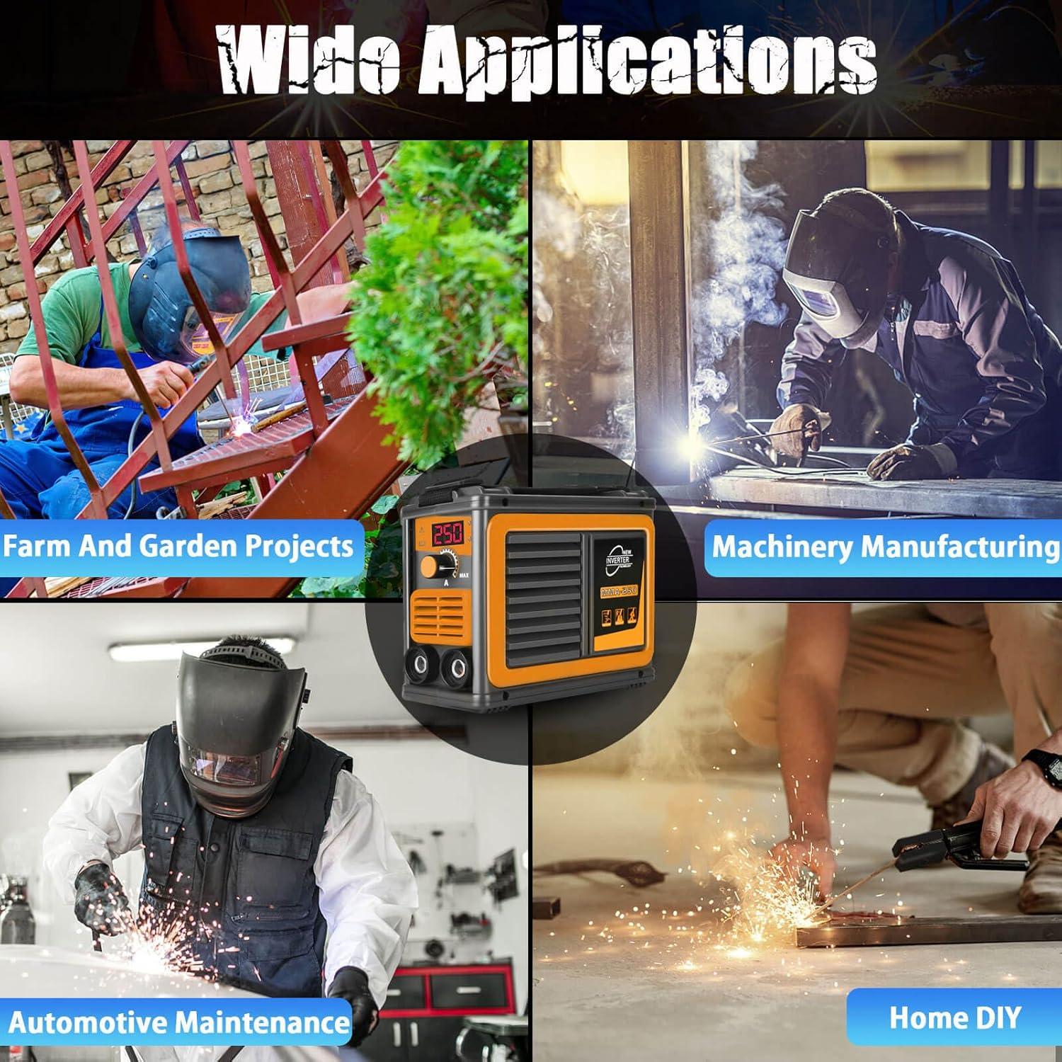 Soldador de Varilla HGNVGZ MMA-250A 110V Pantalla LCD